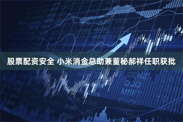 股票配资安全 小米消金总助兼董秘郝祥任职获批