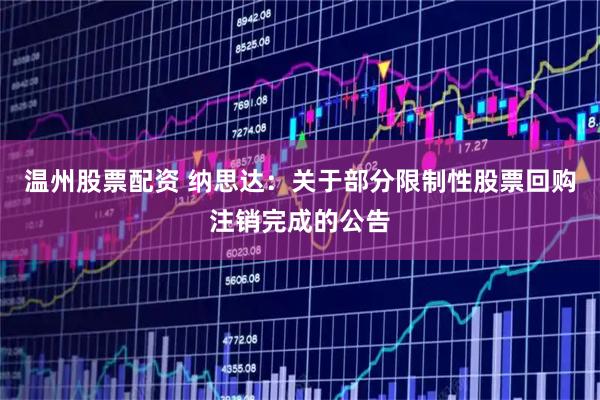温州股票配资 纳思达：关于部分限制性股票回购注销完成的公告